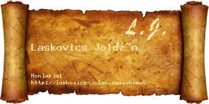 Laskovics Jolán névjegykártya